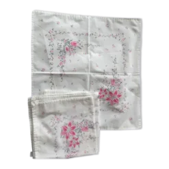 6 serviettes de table rétro motif fleuri vintage