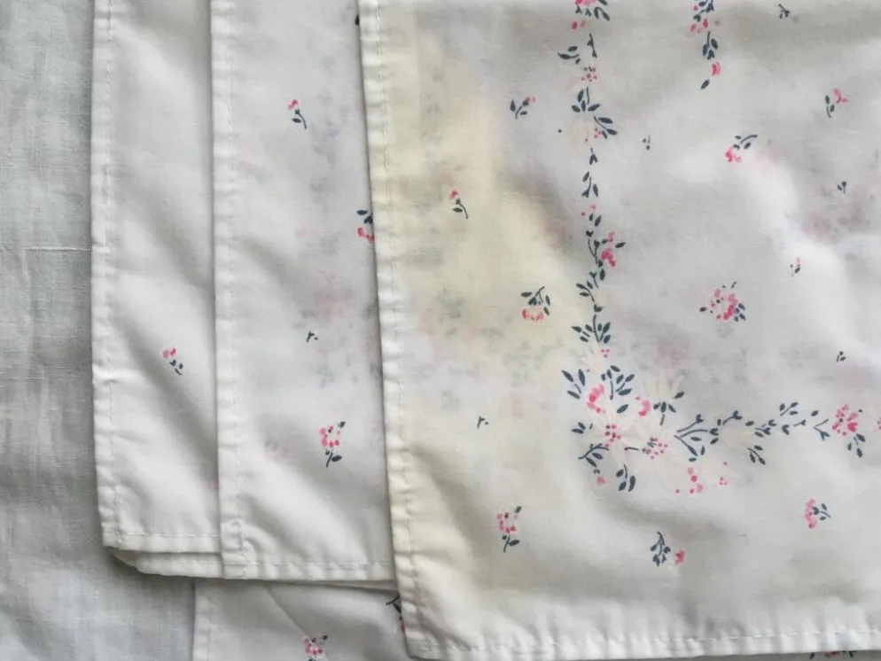 6 serviettes de table rétro motif fleuri vintage