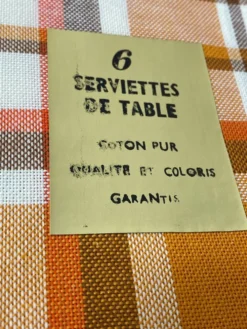Serviettes de tables pur coton neuves vintage