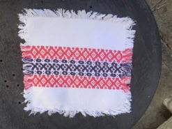 6 serviettes en coton basque motifs rose et bleu indigo vintage