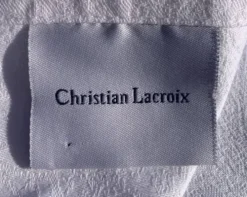 7 serviettes en coton damassé blanches, Christian Lacroix, vintage