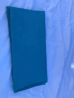 6 serviettes en coton damassées teintées bleues émeraude