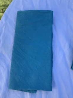 6 serviettes en coton damassées teintées bleues émeraude