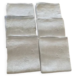 6 serviettes monogramme VV