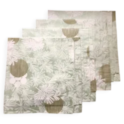 4 serviettes Palmier de chez Christofle satin de coton