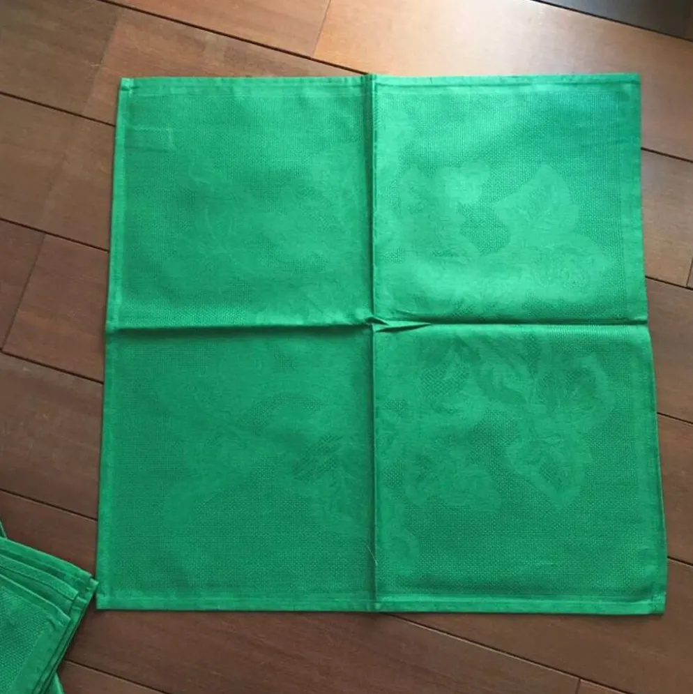 10 serviettes Patrick Frey damassé coton vert