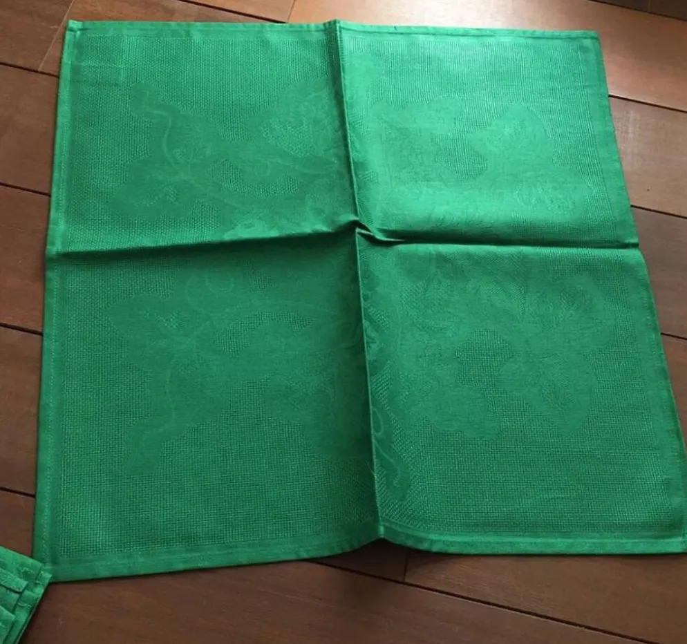 10 serviettes Patrick Frey damassé coton vert