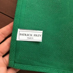 10 serviettes Patrick Frey damassé coton vert