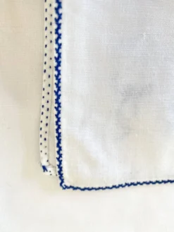 6 serviettes percal brodées, 28 cm