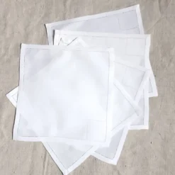 5 serviettes, 25,5x26 cm, en toile de fil