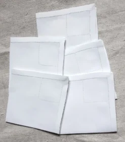 5 serviettes, 25,5x26 cm, en toile de fil
