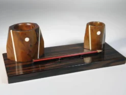 SET DE BUREAU en EBENE de MACASSAR