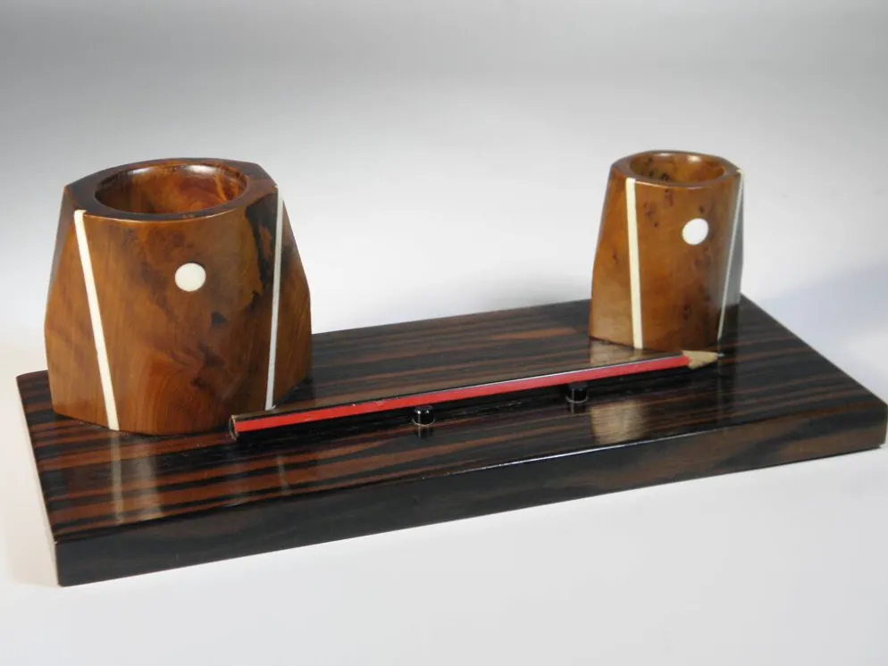 SET DE BUREAU en EBENE de MACASSAR