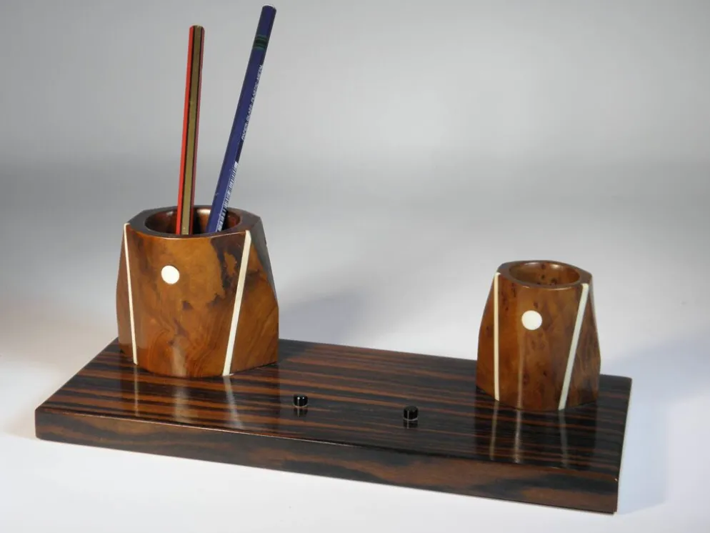 SET DE BUREAU en EBENE de MACASSAR