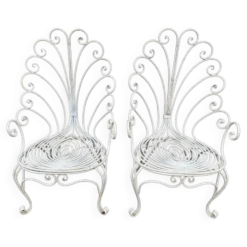 Set de 2 fauteuils Provençaux en fer forgé des années 60