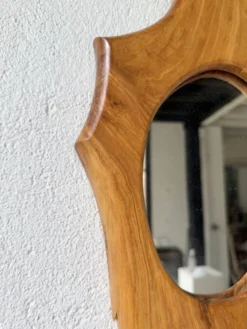 Set de 4 miroirs organiques brutalistes en bois années 50