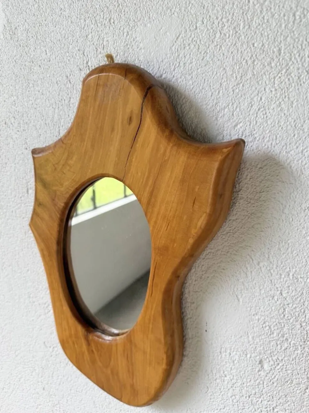 Set de 4 miroirs organiques brutalistes en bois années 50