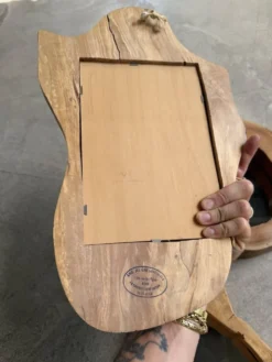 Set de 4 miroirs organiques brutalistes en bois années 50