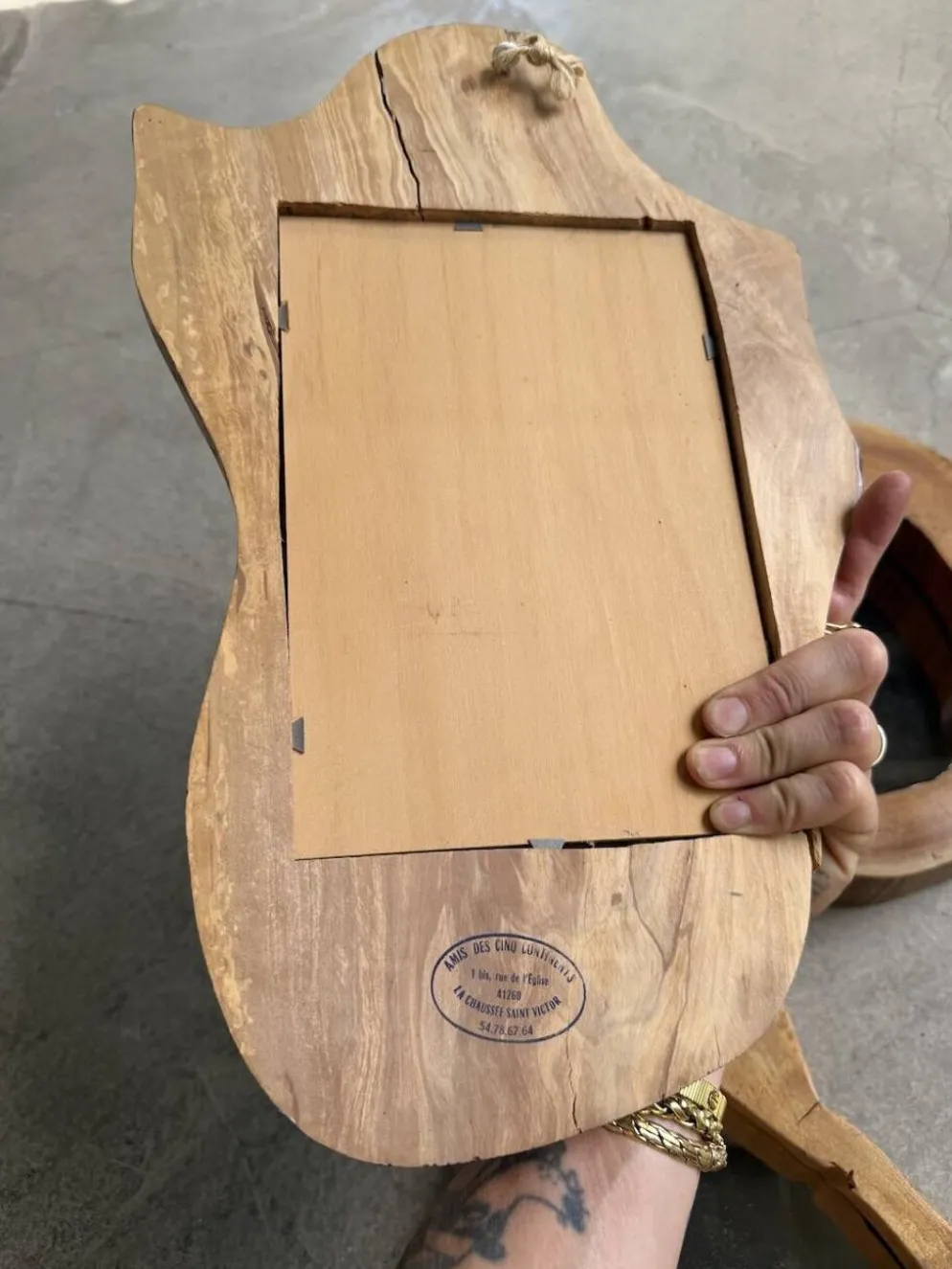 Set de 4 miroirs organiques brutalistes en bois années 50