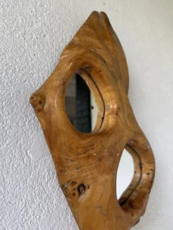 Set de 4 miroirs organiques brutalistes en bois années 50