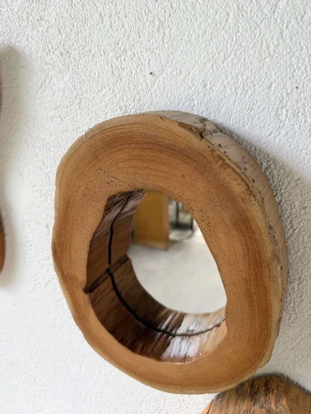 Set de 4 miroirs organiques brutalistes en bois années 50
