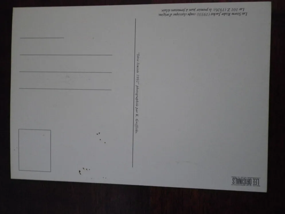 Set de 4 photographies cartes postales série limitée de 1992, en noir et blanc