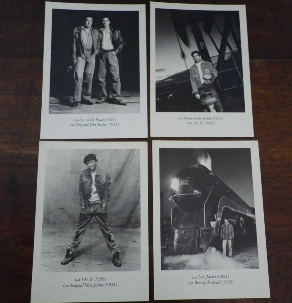 Set de 4 photographies cartes postales série limitée de 1992, en noir et blanc