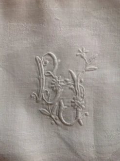 Set de 6 serviettes coton damassè monogrammèes
