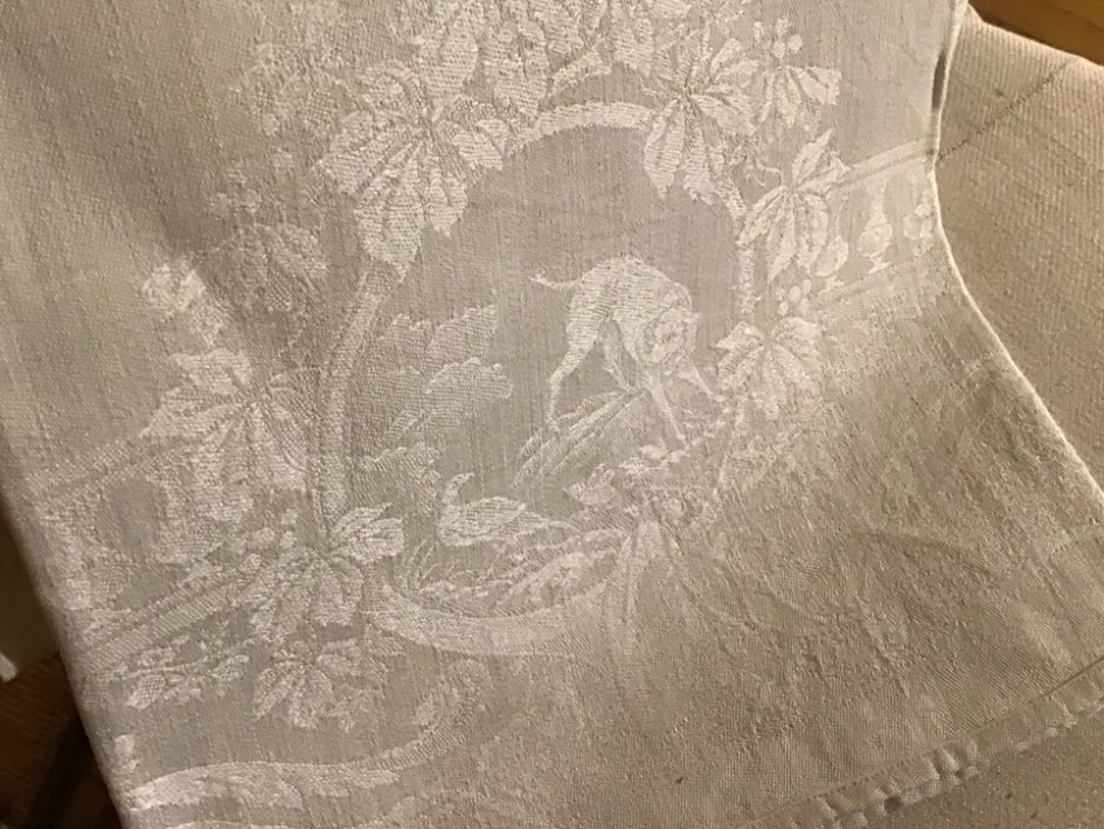 Set de 6 serviettes de chasse 19eme marquées « PB »