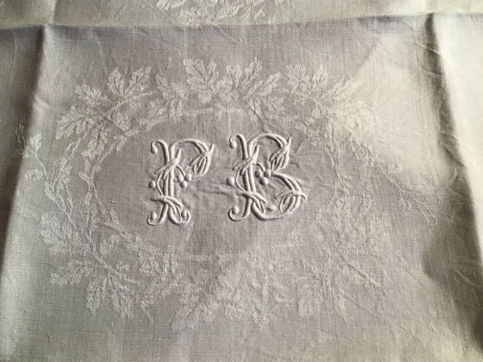 Set de 6 serviettes de chasse 19eme marquées « PB »
