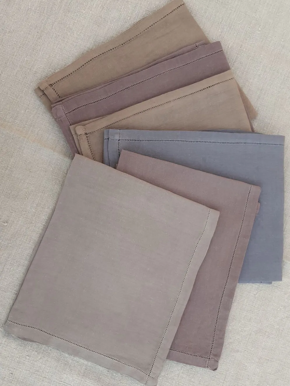 Set de 6 serviettes de table en lin multicolores