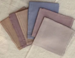 Set de 6 serviettes de table en lin multicolores