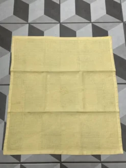 set de 4 serviettes monogrammées EL teintes jaune