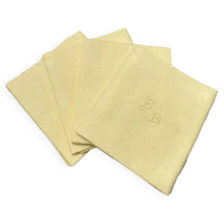 set de 4 serviettes monogrammées EL teintes jaune