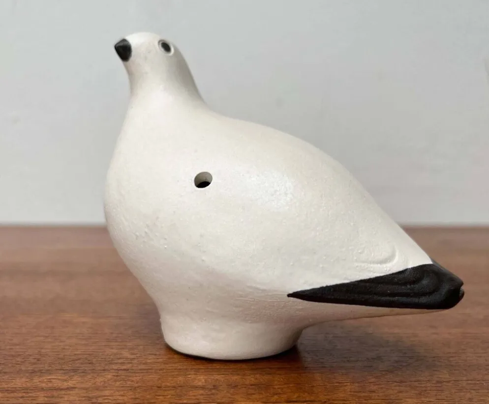 Sifflets d'oiseaux en céramique faits main vintage Riekko de Punainen Paja et Lintupaja, Finlande, années 1970, lot de 2