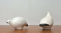 Sifflets d'oiseaux en céramique faits main vintage Riekko de Punainen Paja et Lintupaja, Finlande, années 1970, lot de 2