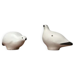Sifflets d'oiseaux en céramique faits main vintage Riekko de Punainen Paja et Lintupaja, Finlande, années 1970, lot de 2