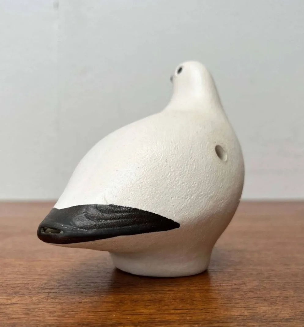 Sifflets d'oiseaux en céramique faits main vintage Riekko de Punainen Paja et Lintupaja, Finlande, années 1970, lot de 2