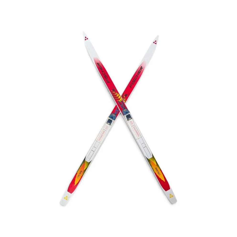 Skis vintage enfant Fischer Crown fixations Salomon