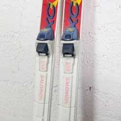 Skis vintage enfant Fischer Crown fixations Salomon