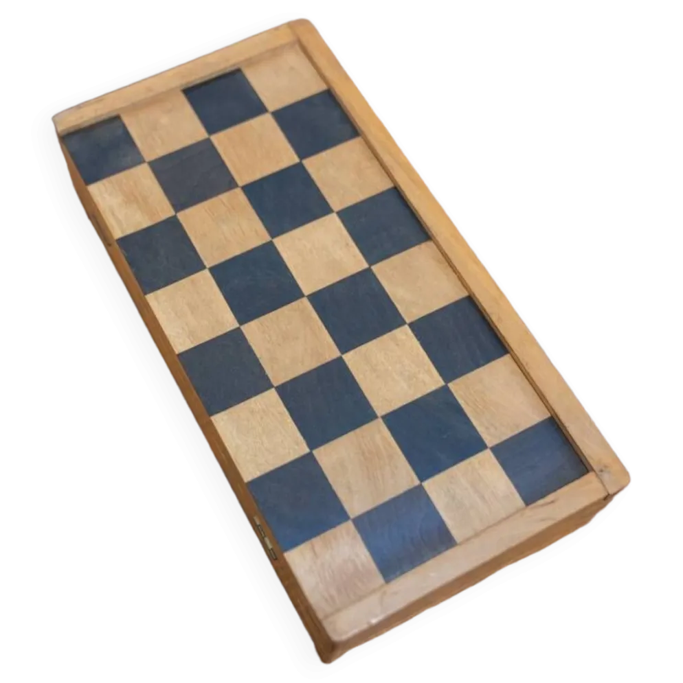 Small game of travel checkers, beech wood, 1970