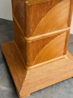 Socle en bambou fendu français, années 1970