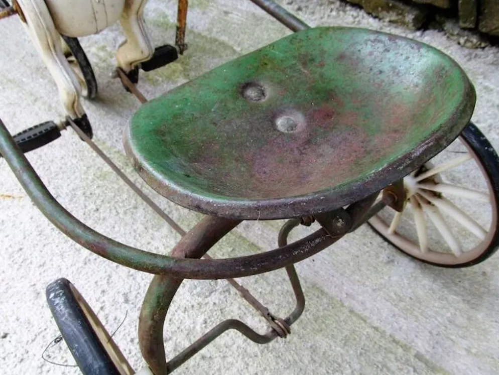 Soviet USSR childs pedal horse car antique vintage childs toy treasure 1950