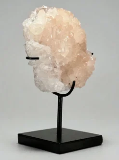 Sphère en calcite bandée (onyx marbre) et cristal de calcite sur socles