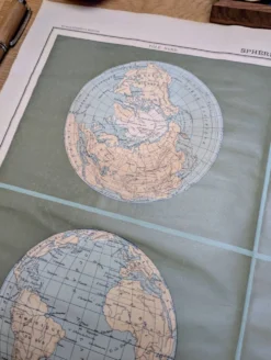 Sphère Terrestre, carte originale imprimée en 1907.