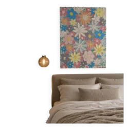Spring bloom Tableau Texturé 60x80cm fait à la main signé avec cadre