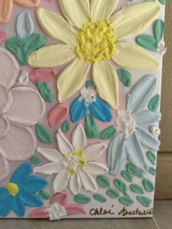 Spring bloom Tableau Texturé 60x80cm fait à la main signé avec cadre