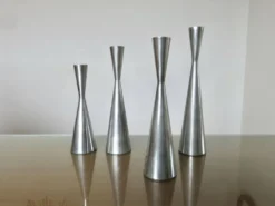 Série de 4 bougeoirs "göta" Erika Pekkari pour Ikea, fonte d'aluminium 1990