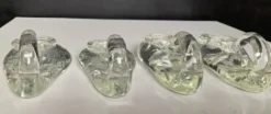 Série de 4 bougeoirs Schneider France en cristal années 70