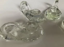 Série de 4 bougeoirs Schneider France en cristal années 70